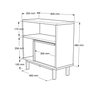 Hanah Home On6-S Mesa Auxiliar Madera Nogal Tablero Melamina 60x60x25.5cm Patas Metal Elegante Moderna